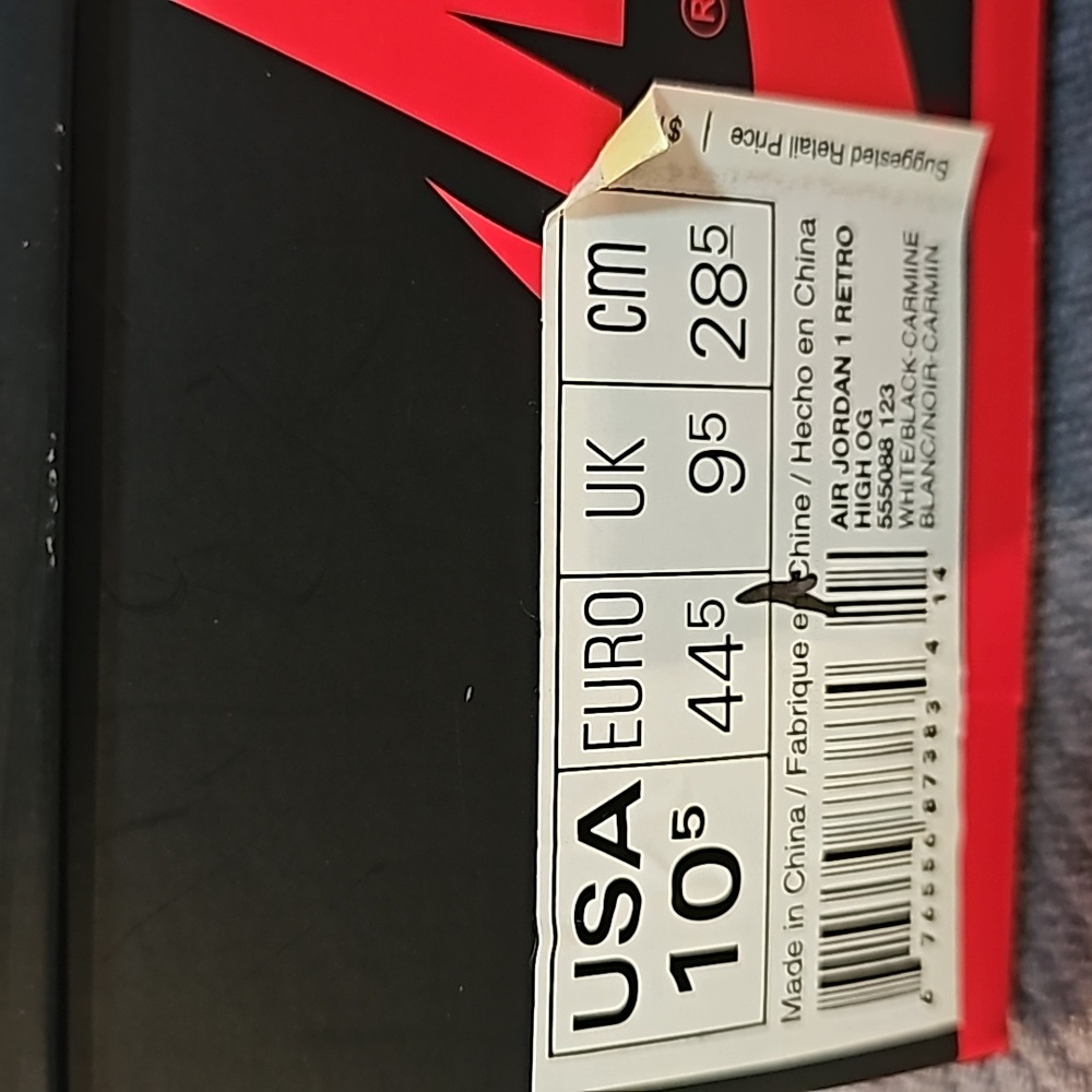 Air Jordan 1 Retro High OG white/black/carmine red - Picture 9 of 10